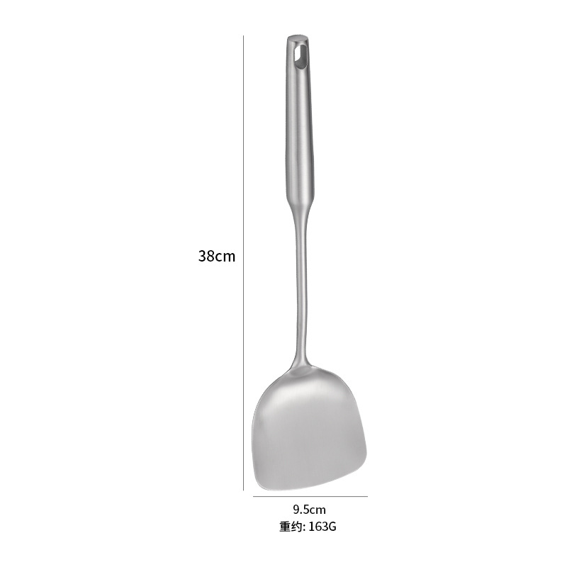 Stainless steel slotted spoon 2.0 high-end cookware set, kitchen cooking spatula, non-stick pan daily use, frying spatula, soup spoon