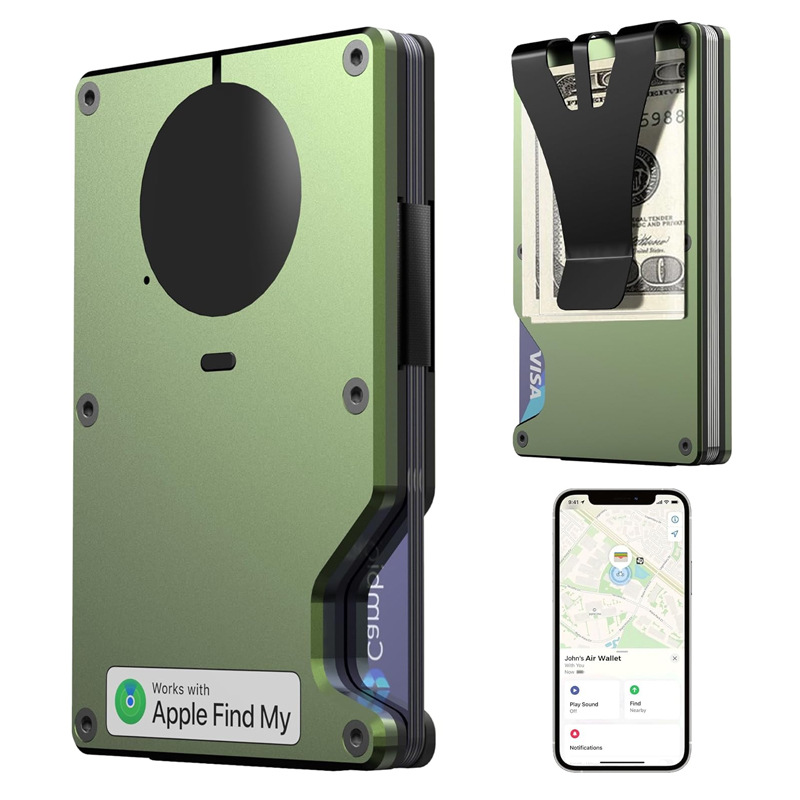 New built-in tracker wallet Apple Find My Air tag chip RFID anti-theft