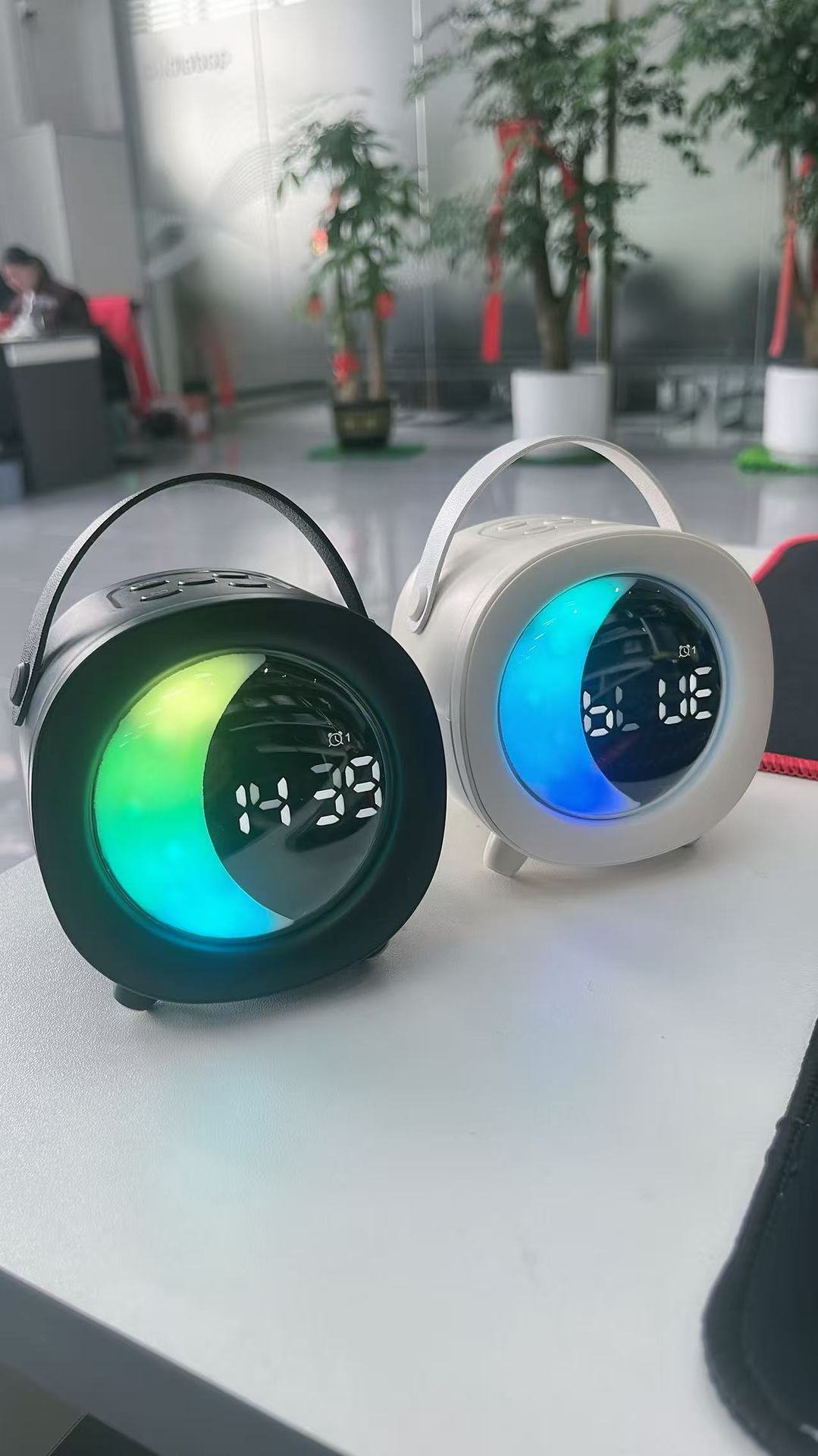 2026 New Moon Alarm Clock Bluetooth Speaker Card Slot RGB Small Speaker Bluetooth Speaker Subwoofer