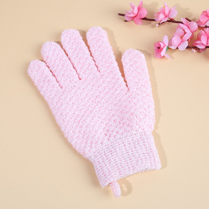 Thickened Bath Gloves Five-Finger Exfoliating Scrub Mitt for Back Scrubbing