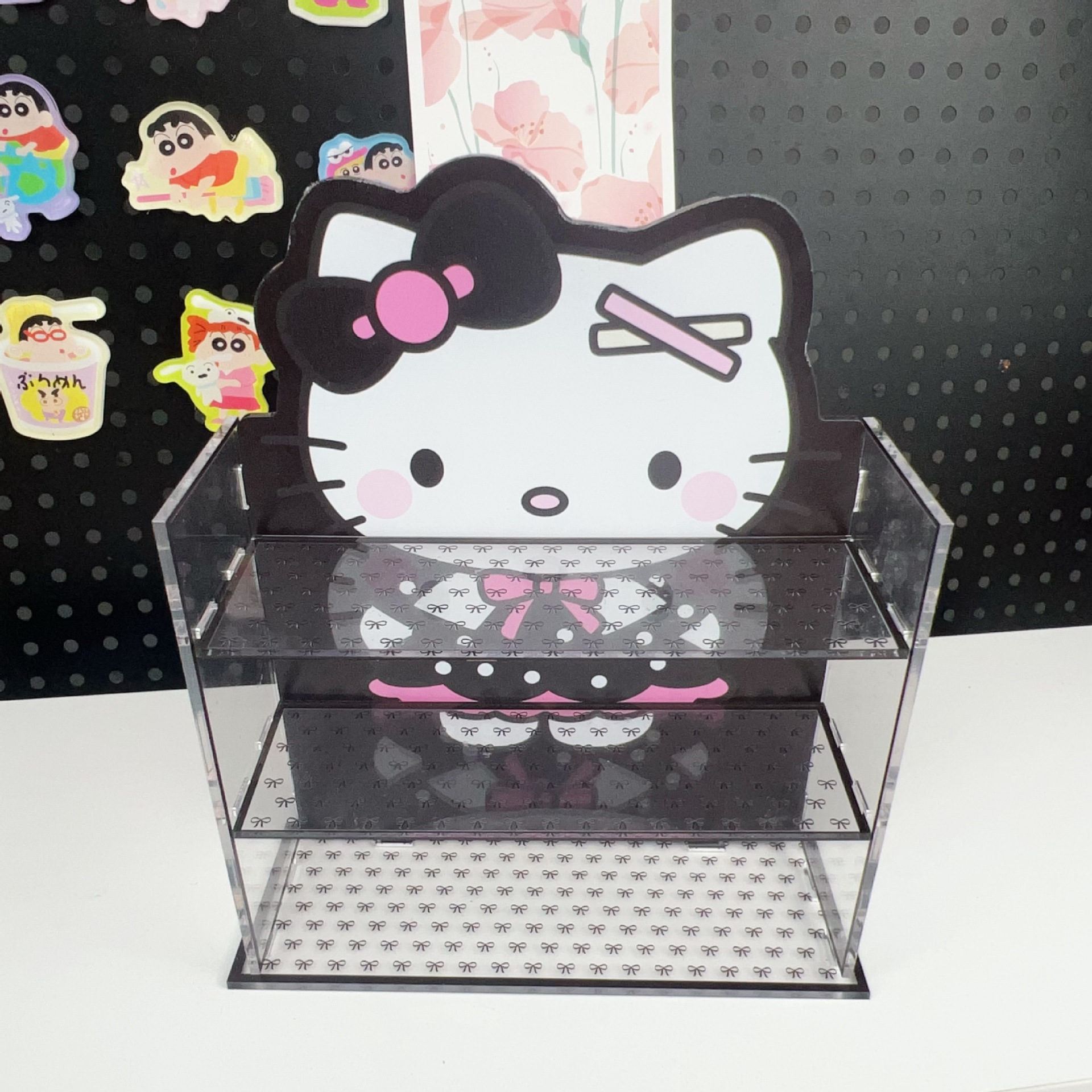 New Cartoon Storage Shelf Cute Figure Acrylic Three-layer Storage Rack Dorm Desktop Display Ornament