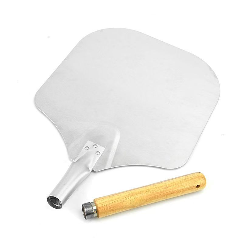 12-Inch Non-Oxidizing Aluminum Folding Pizza Peel Removable Oak Handle Cake Transfer Shovel Pizza Large Round Shovel Baking