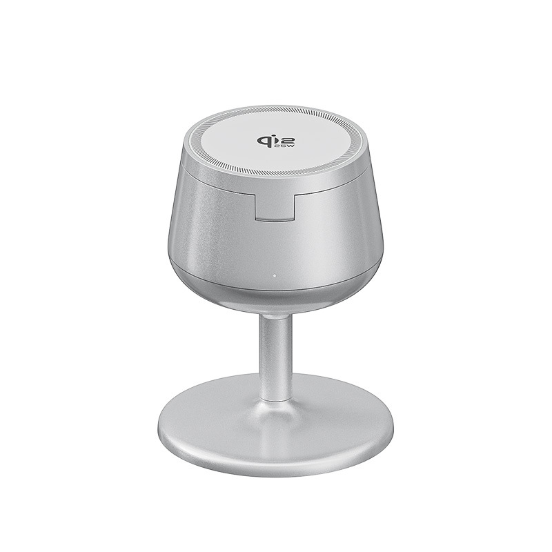 New QI2.2 Fast 25W Wine Glass Magnetic Wireless Charger Compatible with Apple Phone 3-in-1 Wireless Charger