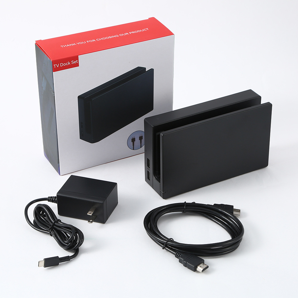 Switch TV Docking Station Set Host Charging Dock with HDMI Cable Power Adapter Full Accessories