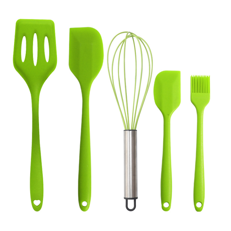 Silicone Scraper Baking 5-Piece Set Food Grade Silicone Oil Brush Scraper High Temperature Resistant BBQ Brush Scraper Set
