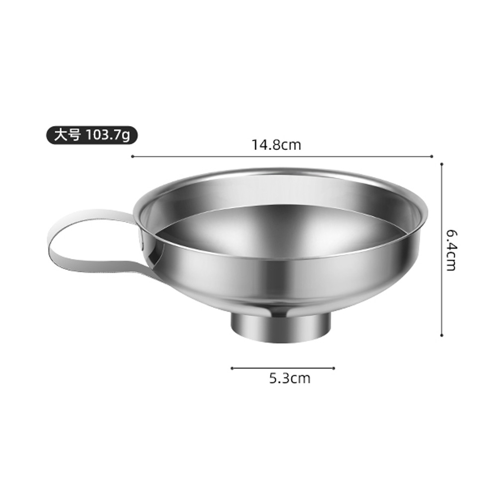 Kitchen Stainless Steel Funnel Jam Salad Dressing Wide Mouth Funnel Wide Mouth Canning Funnel