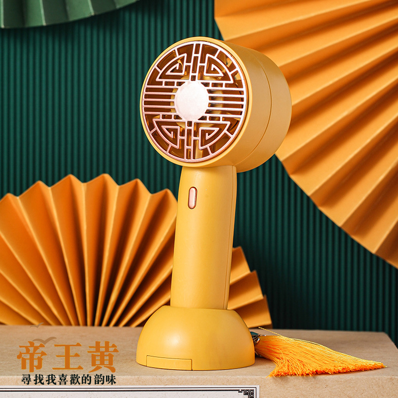 New Portable Handheld Neck-hanging Chinese Style Mini USB Charging Small Fan Gift Points Redemption