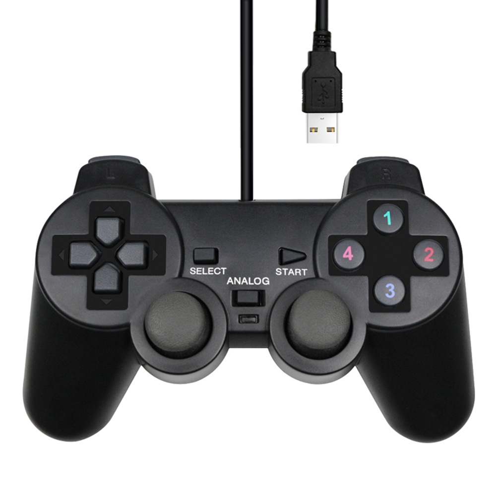 USB Wired Game Controller with Vibration Motor PC Computer Controller Single Player with Vibration