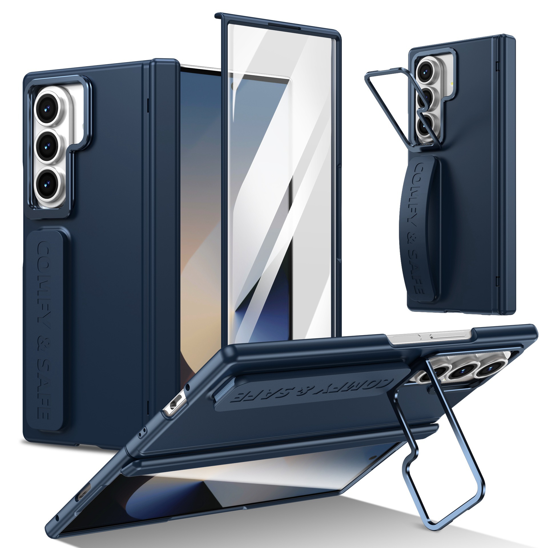 For Samsung Z Fold8 Ultra Phone Case Hinge Full Coverage Lens Bracket Strap Skin Feel Film Anti-Fall
