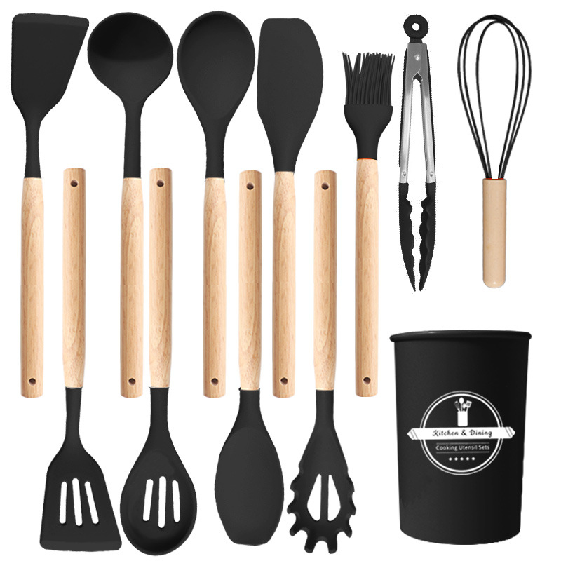 Silicone Kitchenware 12-Piece Set Non-Stick Silicone Spatula Food Grade Silicone Spatula Soup Spoon Set