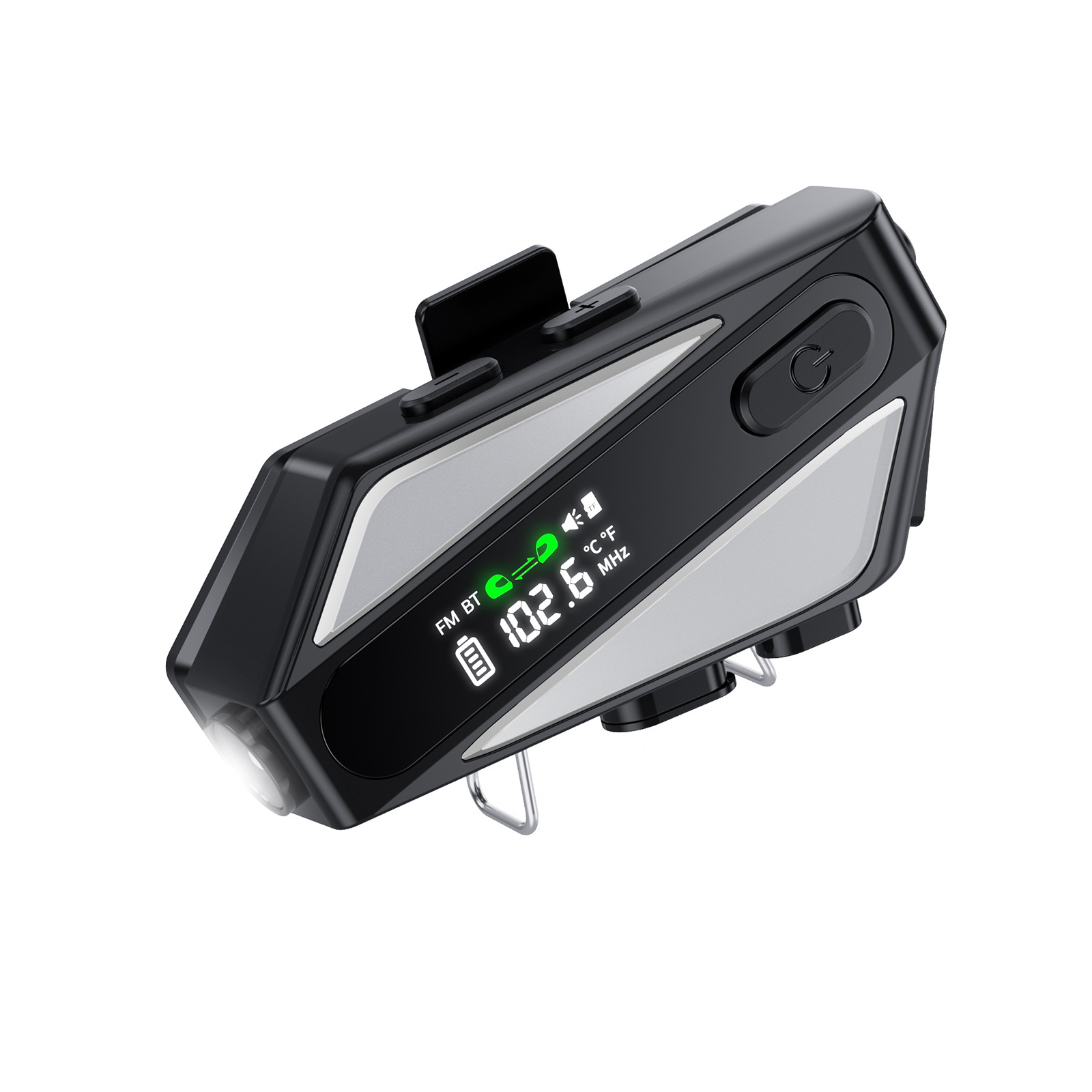 Private Mold C6 Cycling Dual Intercom Motorcycle Helmet Headset with LED Light Waterproof Digital Display Bluetooth Headset