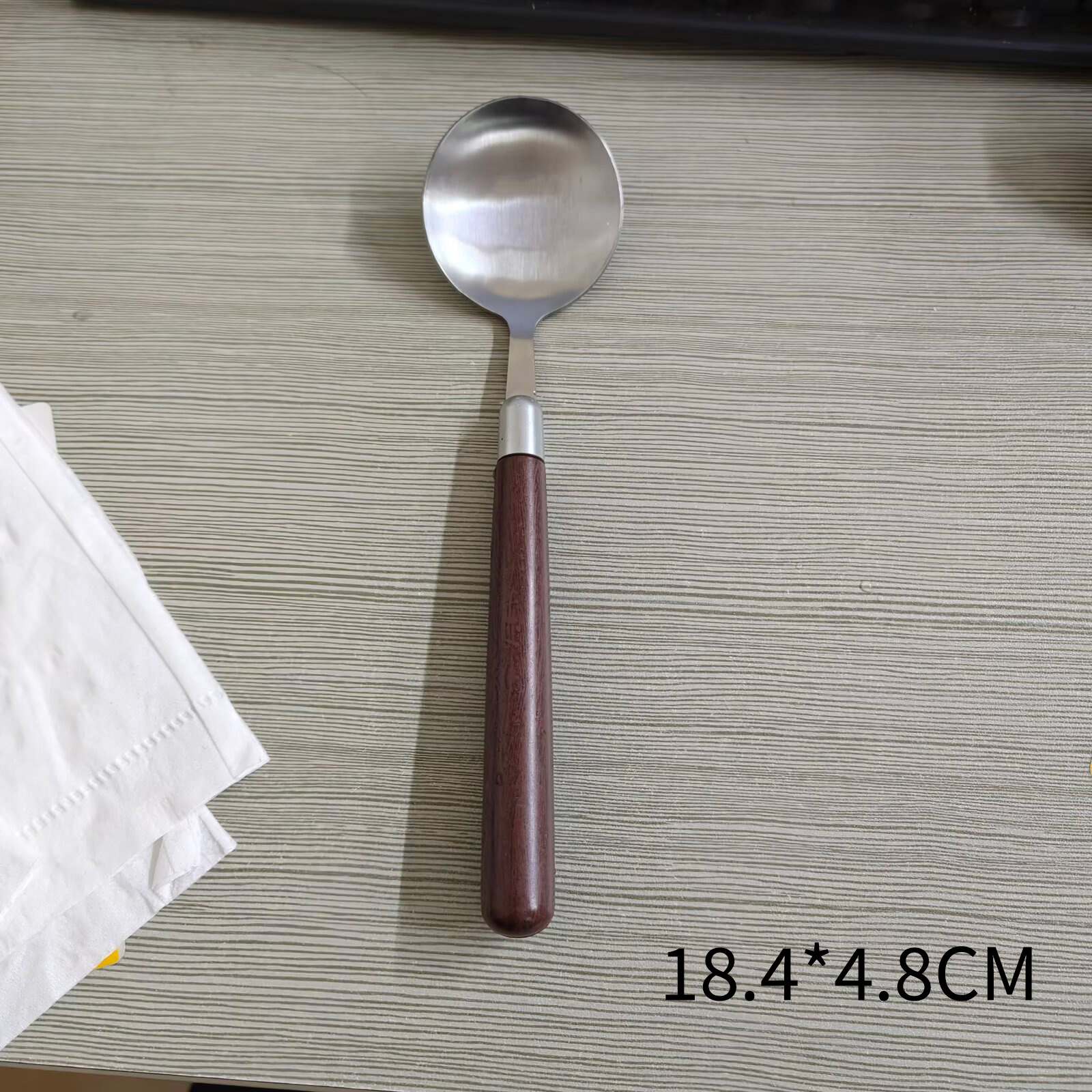 Stainless Steel Spoon Simple Texture Imitation Walnut Handle Set Household Western Tableware Rice Spoon Tableware