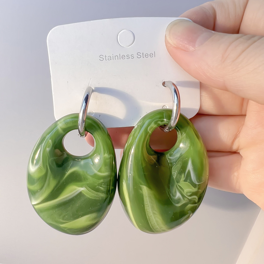 Stainless Steel Earrings, Irregular Resin Earrings, Earring Accessories