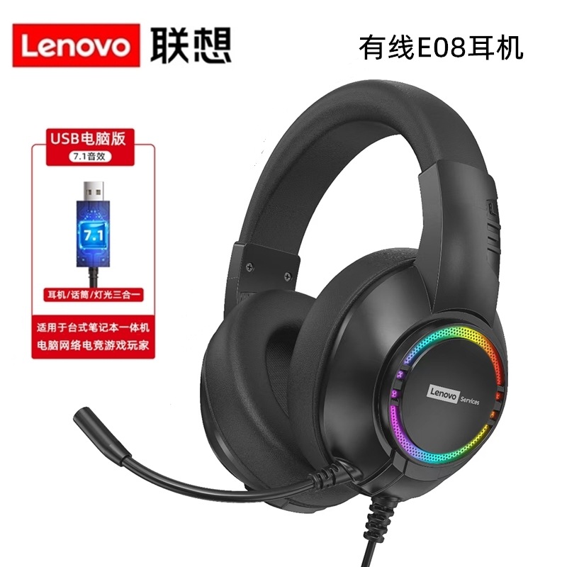 Lenovo/ThinkPad E03 Computer Headset USB Wired Headband Desktop Notebook E-sports Home 7.1 Earmuffs