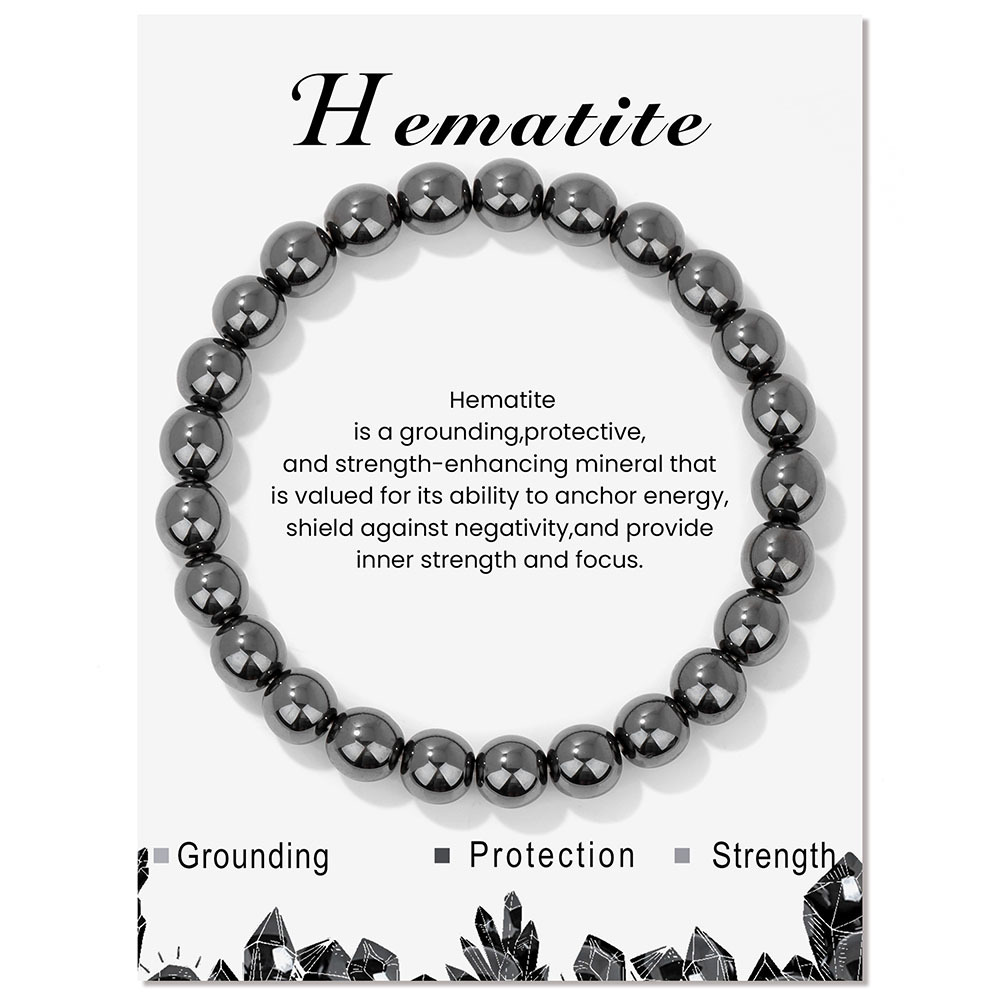 Card pack stone bead bracelet for men simple artificial stone handmade elastic rope bracelet business bracelet