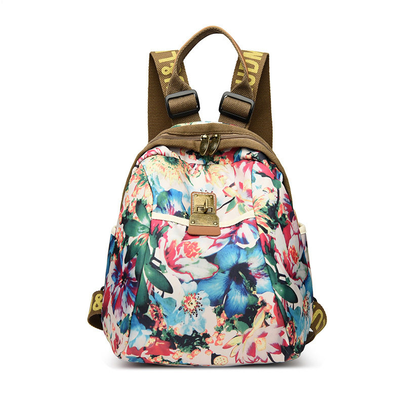 2025 New Women's Backpack Large Capacity Canvas Oxford Cloth Printed Travel Backpack