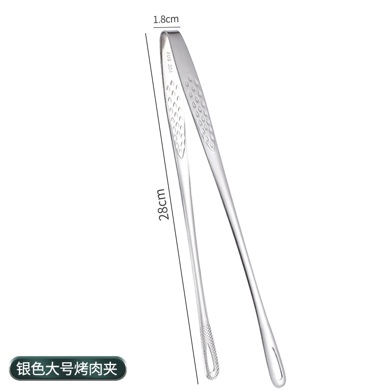 Barbecue clip 304 stainless steel outdoor picnic barbecue clip food clip self-service steak food scissors