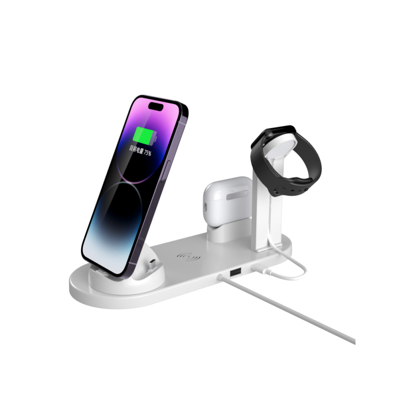 Four-in-One Wireless Charger 15W Fast Charging for Phone Watch Earphone Charging Base Desktop Stand