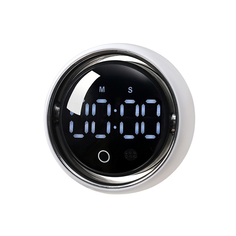 Small Round Smart Voice Magnetic Timer Rotating Student Timing Self-Discipline Alarm Clock Accurate Kitchen Cooking Reminder