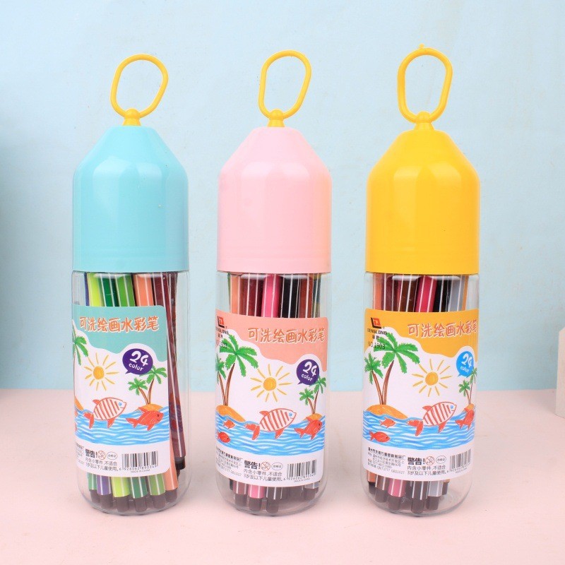 5ZW Kindergarten Large Capacity Durable Washable Watercolor Pen Student Full Set Drawing Pen Set Cartoon Children