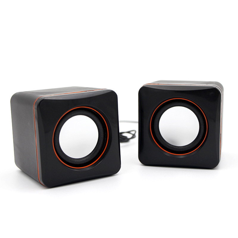 Small Cube Computer Speaker 2.0 Notebook Desktop Mini USB Wired Subwoofer Home Office Audio