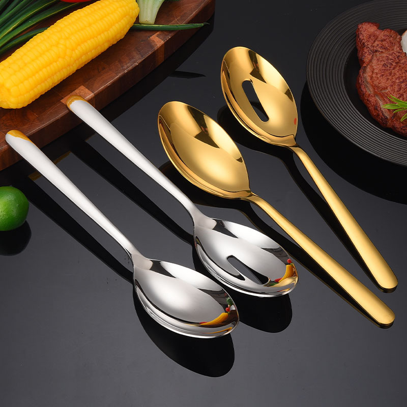 Serving Spoon 304 Stainless Steel Tableware Thickened Spoon Bright Hotel Serving Spoon Serving Spoon