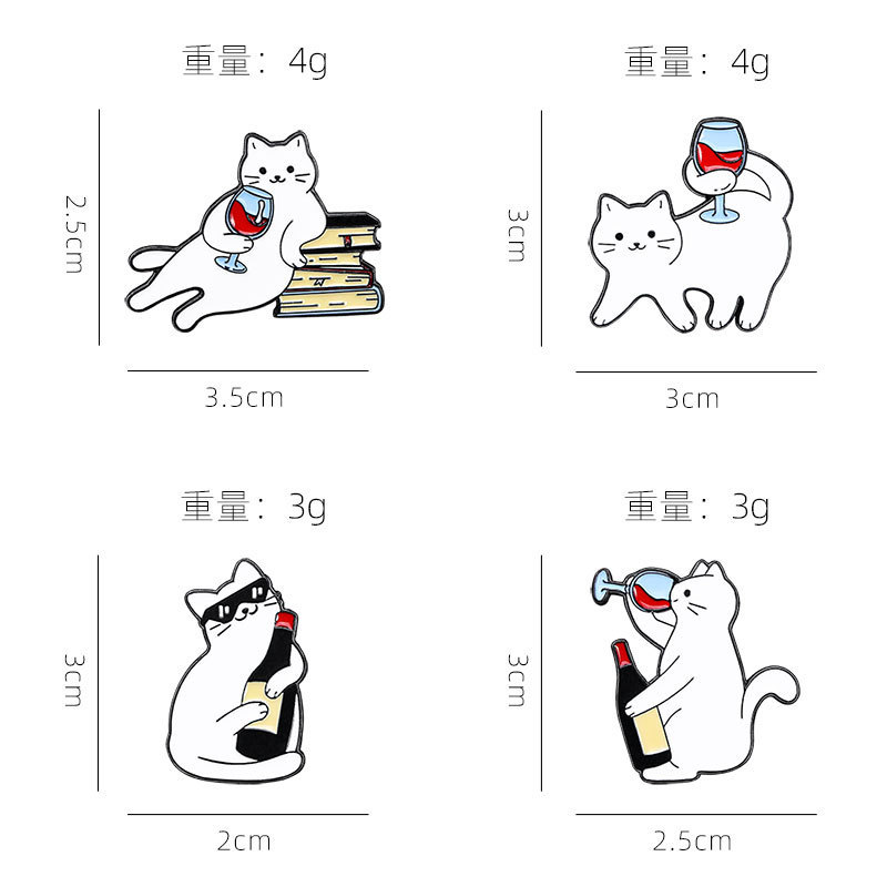 Original Cartoon Badge Cute Animal Cat Series Brooch Student Backpack Clothes Decoration