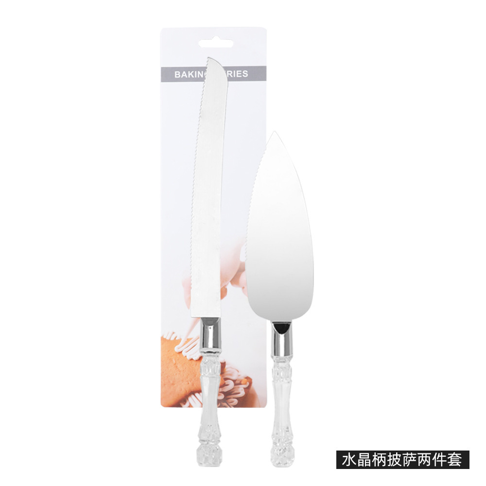 Pizza Set Western Restaurant Stainless Steel Crystal Handle Cake Knife and Spatula Set Home Baking Set