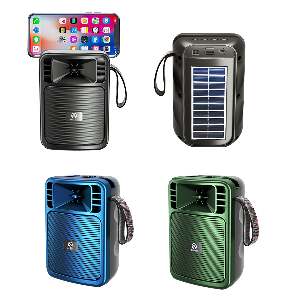 DV-1122 Bluetooth Speaker Portable Solar Loud Volume Bass Wireless Outdoor Bluetooth Audio Small