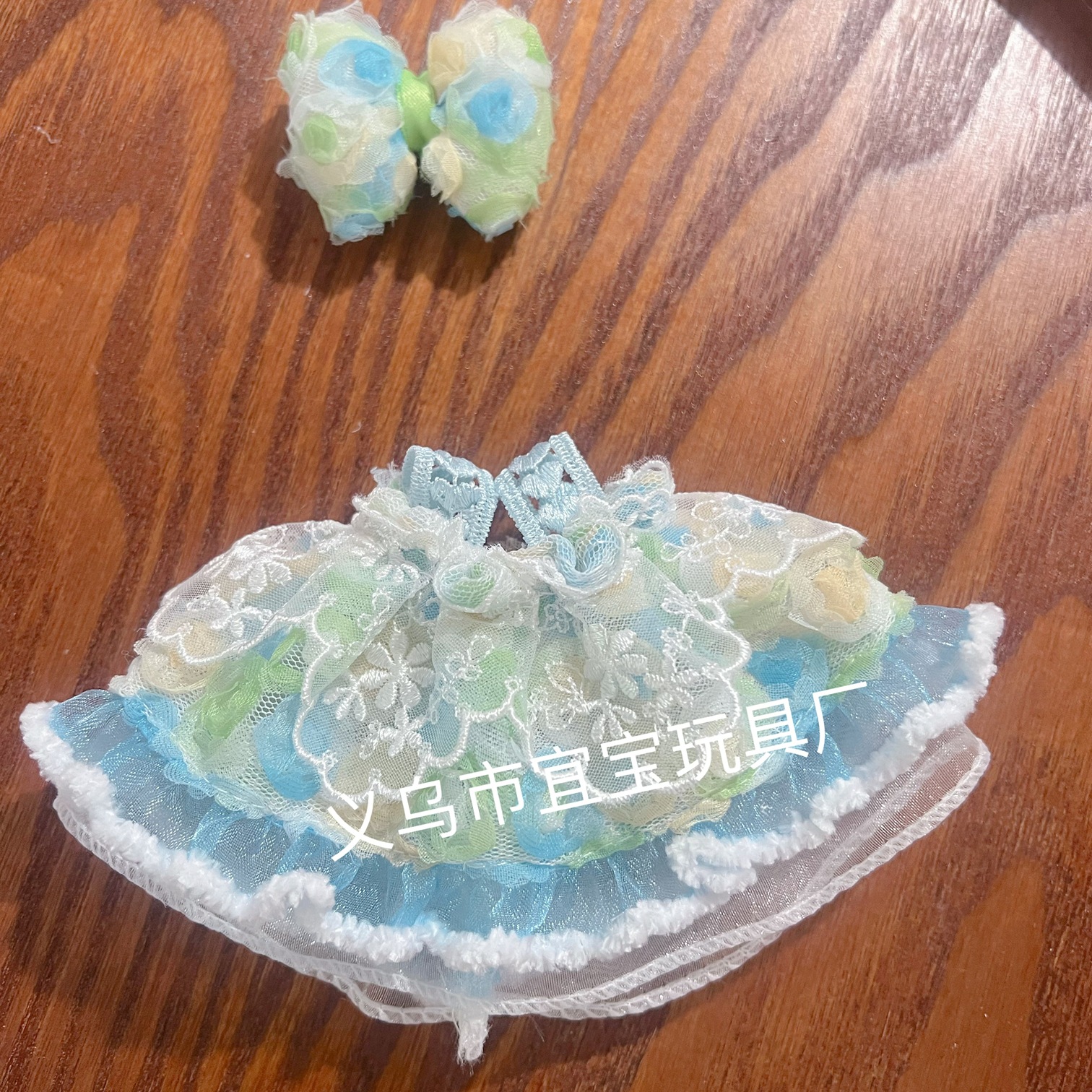 2025 New Net Gauze Small Rose Rainbow Dream Small Rose Skirt Bowknot Super Beautiful Super Fairy Doll Clothes Plush Toy Costume