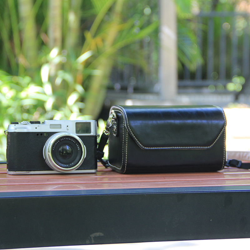 For Sony ZVE10 Panasonic gf8 LX100m2 camera bag Leica DLUX7 Fujifilm 100V film leather case