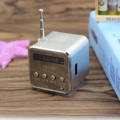 TD-V26 Portable Mini Bluetooth Speaker with Screen, Radio, MP3 Player, Speaker Card Slot