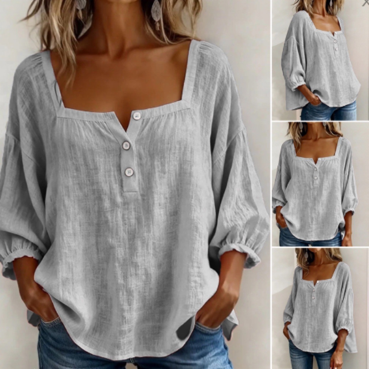 2026 Independent Station Summer Women's Unique Solid Color Print Long Sleeve Shirt