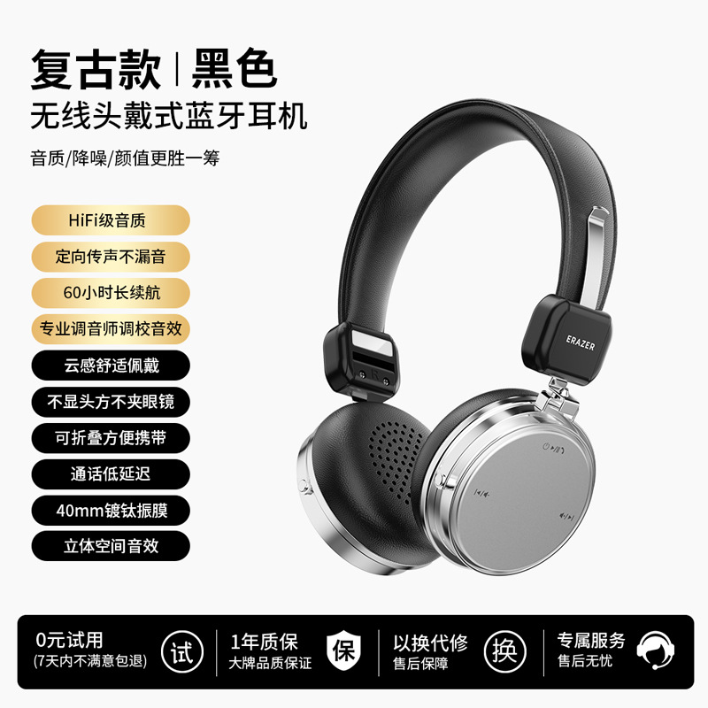 EZCO Over-Ear Bluetooth Headphones Upgraded HIFI Sound ENC Call Smart Noise Canceling Comfortable R1