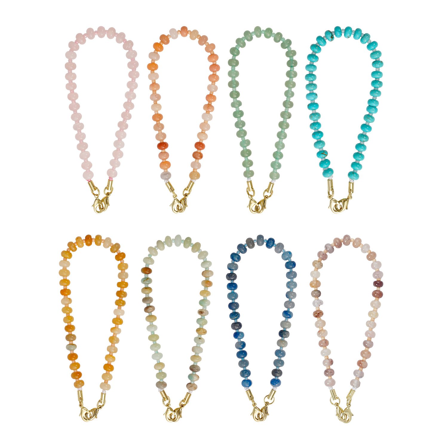 DIY natural stone phone chain handmade beaded anti-lost phone lanyard