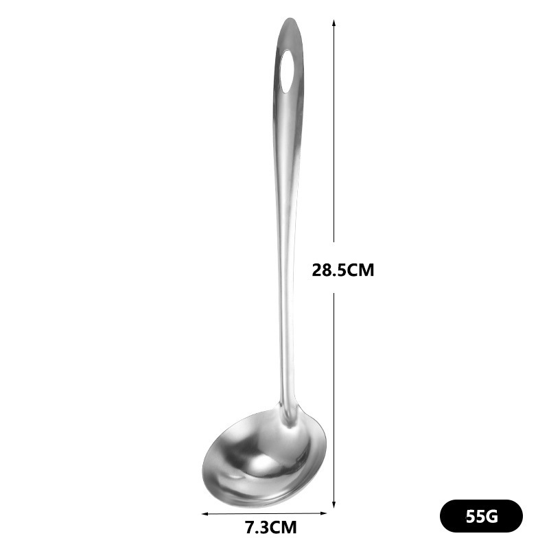 Stainless steel soup spoon slotted spoon thickened soup spoon soup ladle restaurant long-handled hot pot spoon cooking spatula slotted spatula set