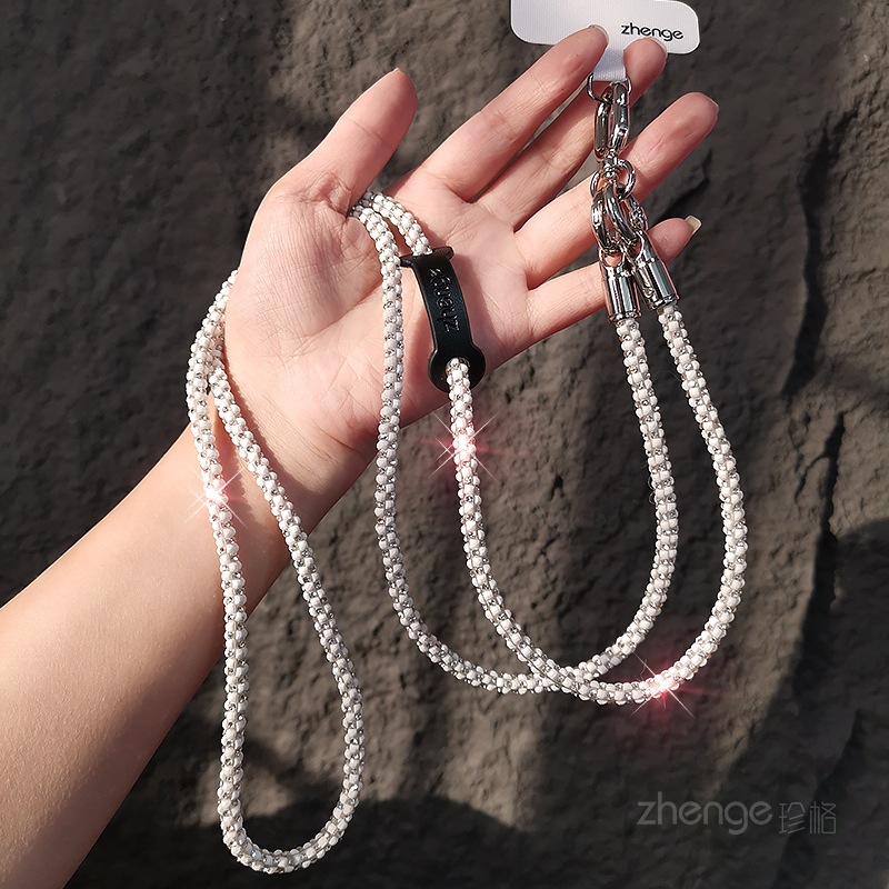 Crossbody sparkly diamond phone strap women's small fragrance style outdoor long travel phone chain bag strap