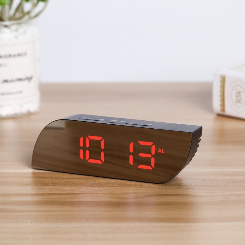 Smart bedside clock with mirror LED screen digital electronic clock temperature clock alarm clock