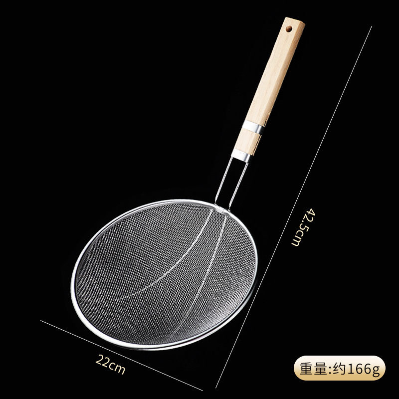 Stainless steel strainer large commercial kitchen filter mesh frying dense mesh strainer noodle strainer large scoop strainer skimmer fine mesh