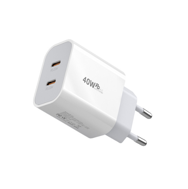 Dual PD40W Charger Applicable Apple Phone Charging Head 20W Dual TYPE-C Fast Charging Head US EU UK AU