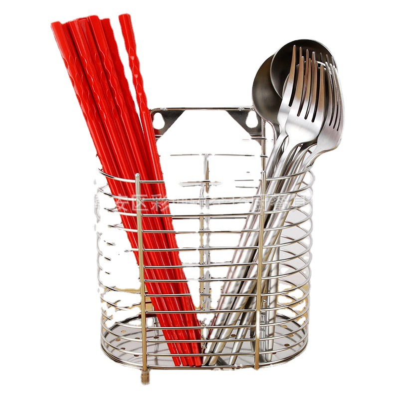 Drain basket kitchen supplies household chopstick holder hanging basket storage rack stainless steel cutlery kitchen storage rack