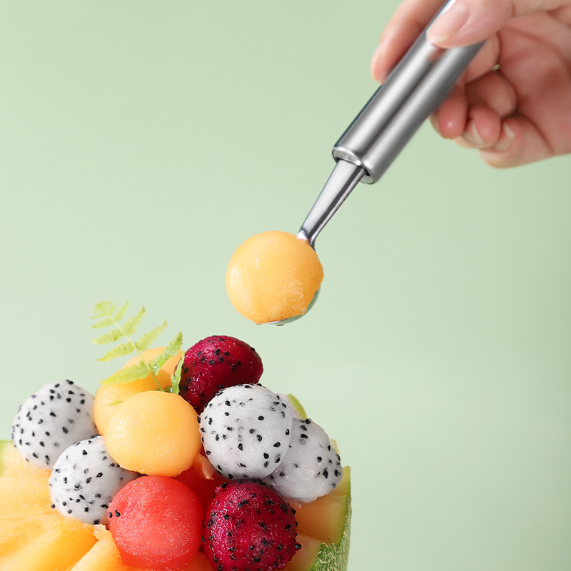 Stainless steel baller watermelon spoon carving knife fruit ball divider ice cream scoop round spoon fruit platter tool