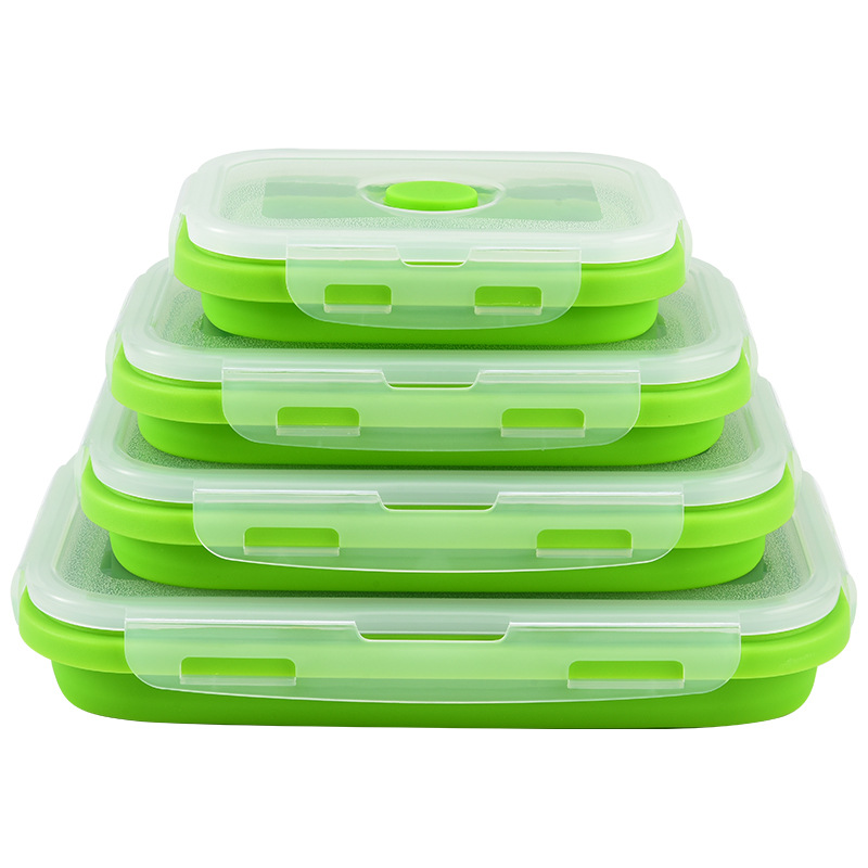 Silicone Lunch Box Household Fresh-keeping Box Children's Lunch Box Outdoor Portable Travel Bento Box Student Plate