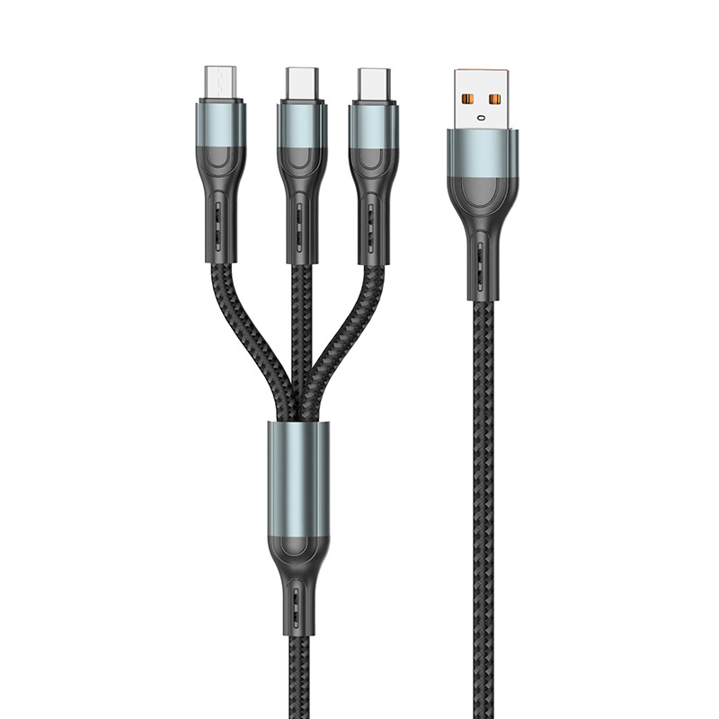 Letang One-to-three 6A Applicable for iPhone Phone Data Cable Fast Charging Android Type-C Charging Cable