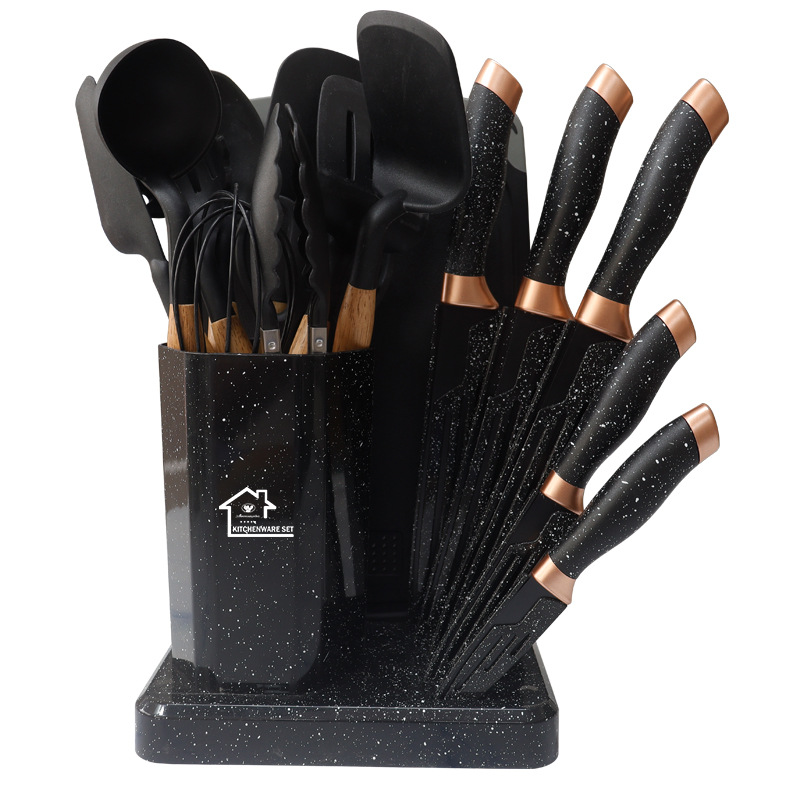 Silicone Kitchenware Spatula and Soup Spoon 19-Piece Set Non-Stick Silicone Spatula Food Grade Silicone Kitchenware Knife Set