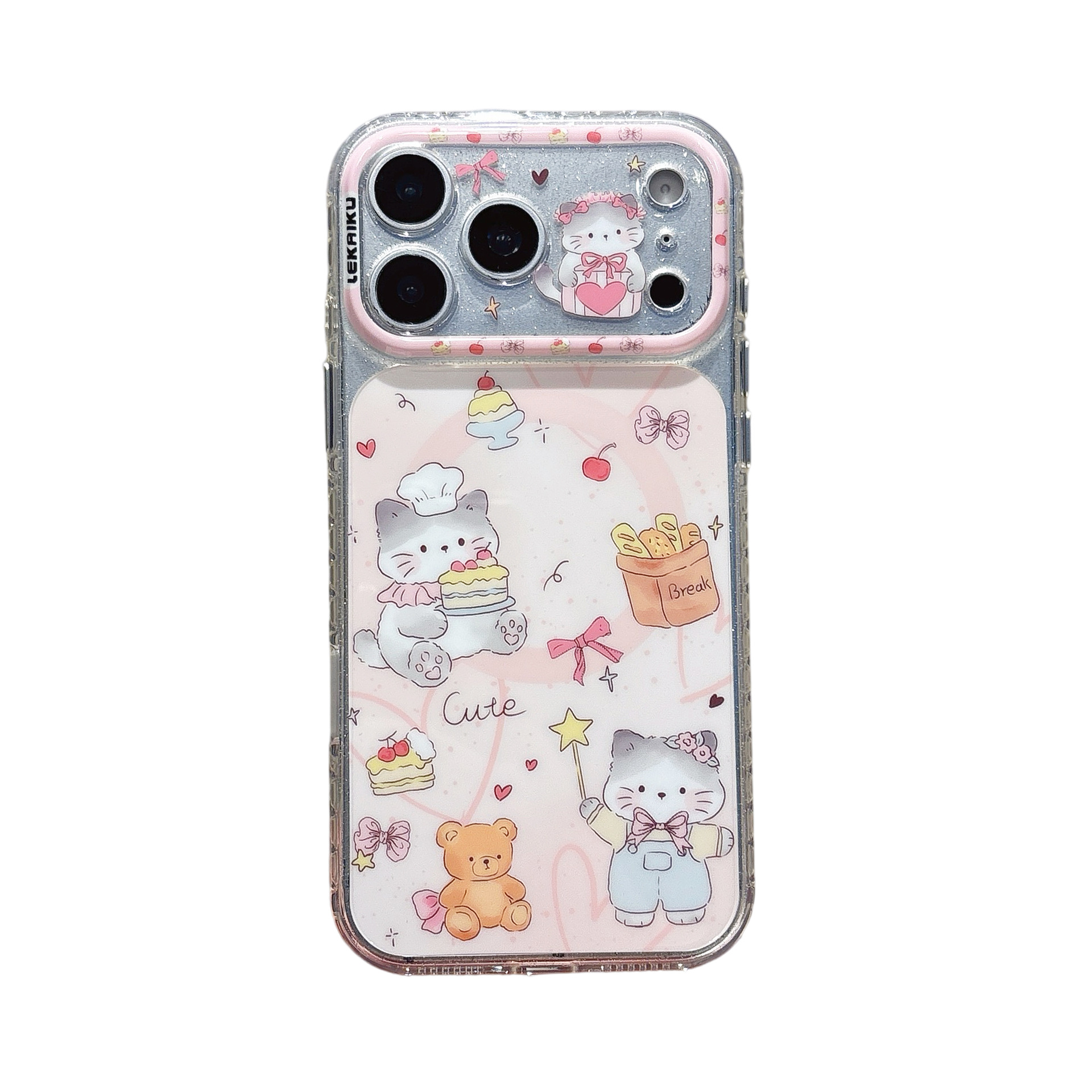 For iPhone 17 Pro Max Cartoon Graffiti AI Magnetic Phone Case Apple 16 Tulip Four-Leaf Clover Floral