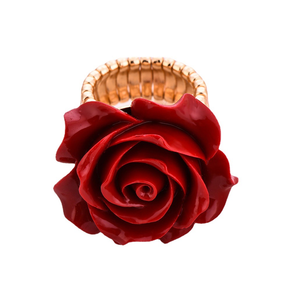 Independent Station Jewelry Wedding Jewelry Fresh Red Rose Jewelry Valentine's Day Ring for Women