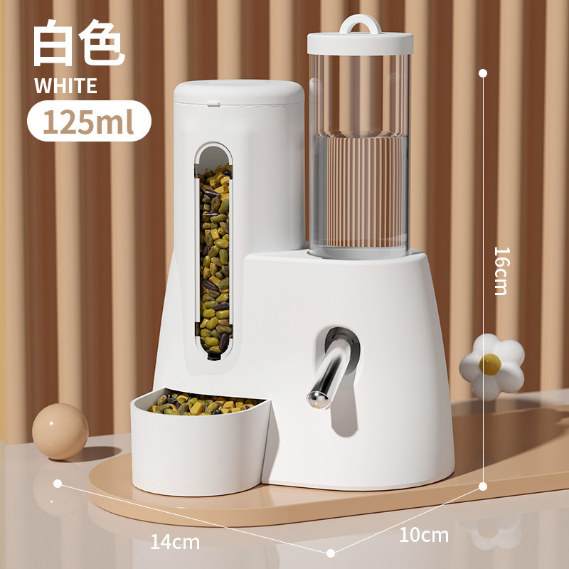 Hamster Automatic Water Feeder, Syrian Hamster Water Bottle and Food Bowl 2-in-1, Anti-Tip, Hamster Pet Supplies