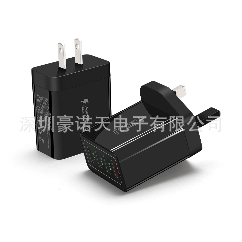 4 USB Smart Multi-Port Charger QC3.0 Charger 5V3A Phone Fast Charging Head EU US UK 9V2A