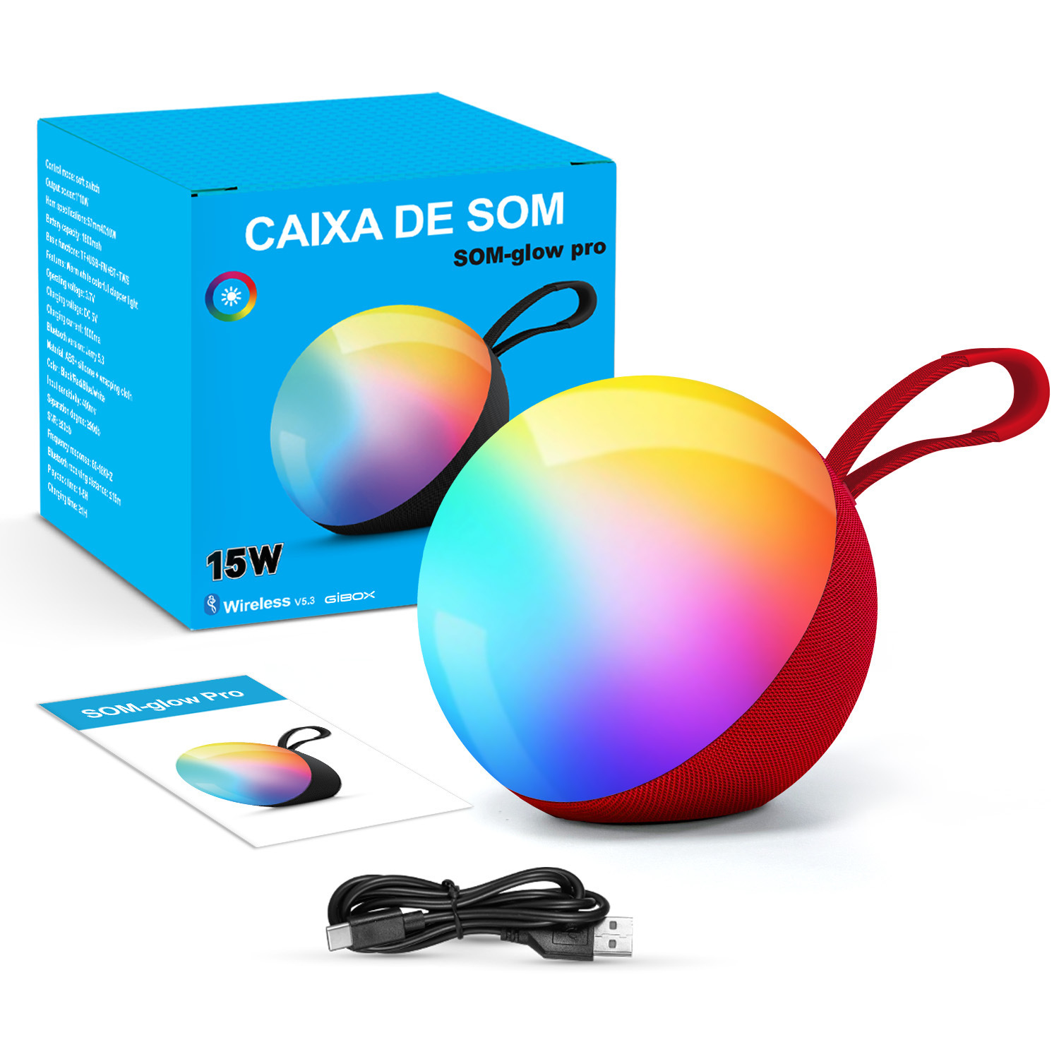 2026 New Spherical Wireless Bluetooth Speaker with Light Fabric Outdoor Desktop Mini Sound